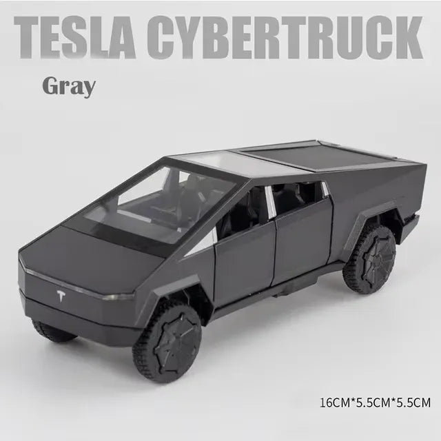 Model samochodu Tesla Cybertruck Pickup ze stopu metali w skali 1/32 – odlewana ciężarówka z oświetleniem i dźwiękiem | Edycja prezentowa 