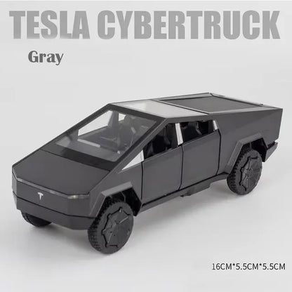 Model samochodu Tesla Cybertruck Pickup ze stopu metali w skali 1/32 – odlewana ciężarówka z oświetleniem i dźwiękiem | Edycja prezentowa 
