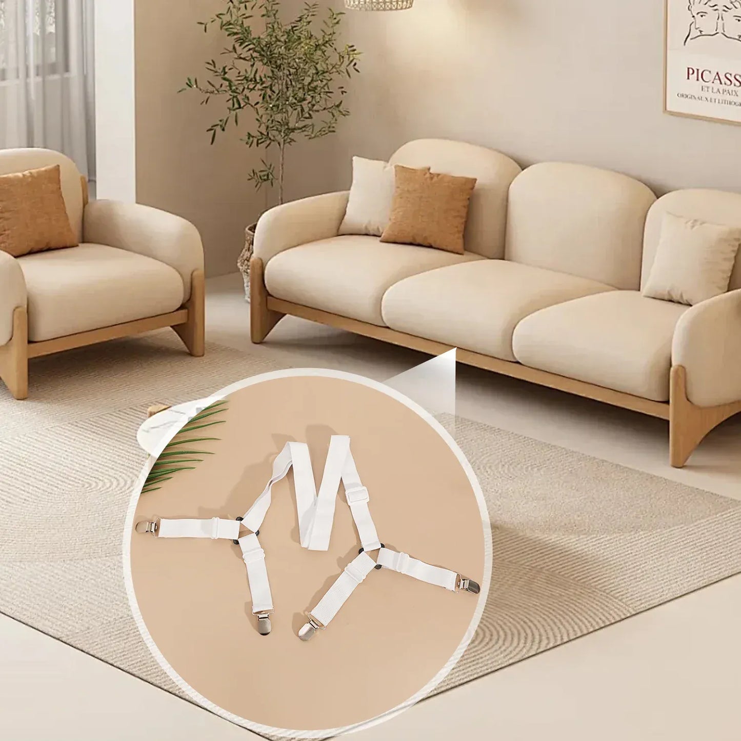 2/4 szt. regulowanych pasków do prześcieradła | Antypoślizgowe, elastyczne zapięcia do materaca i uchwyty na pokrowce 