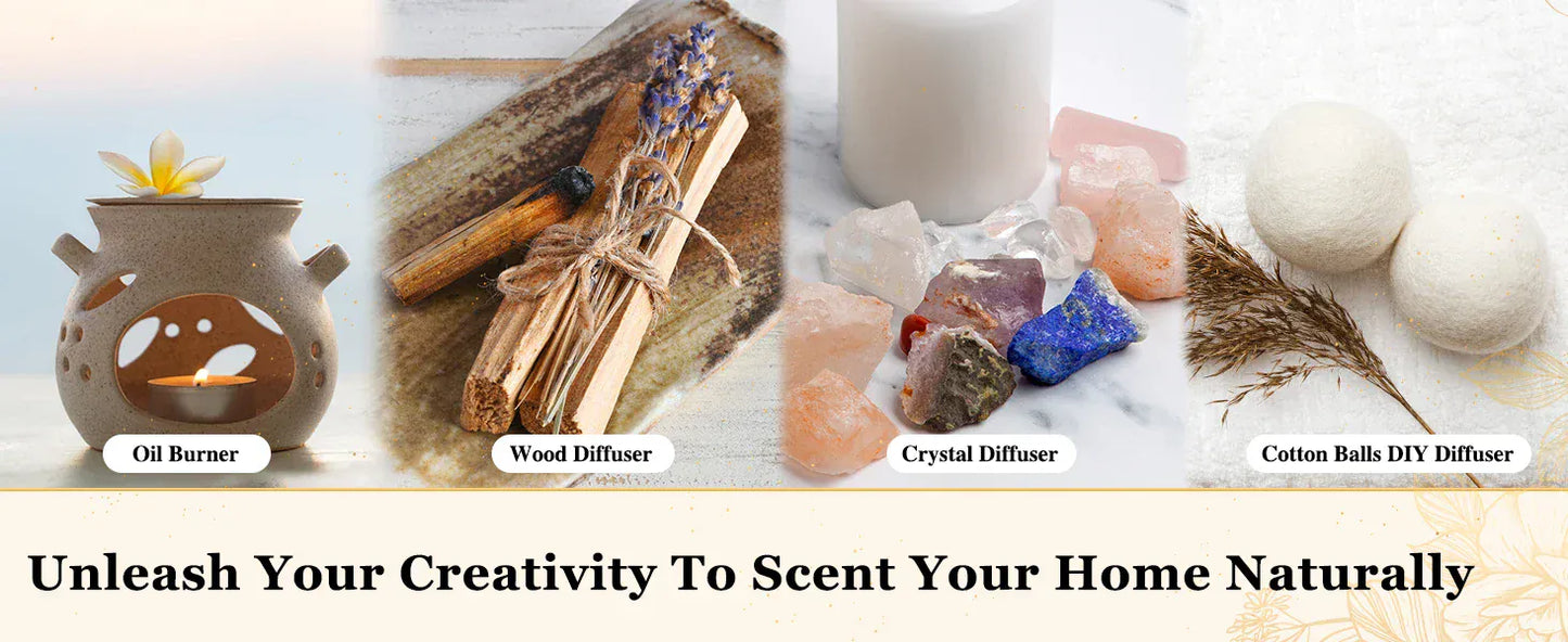 EUQEE 118 ml Czyste Olejki Eteryczne – Naturalne Olejki Aromaterapeutyczne do Dyfuzorów, Świec i Mydła (Wiele Zapachów) 