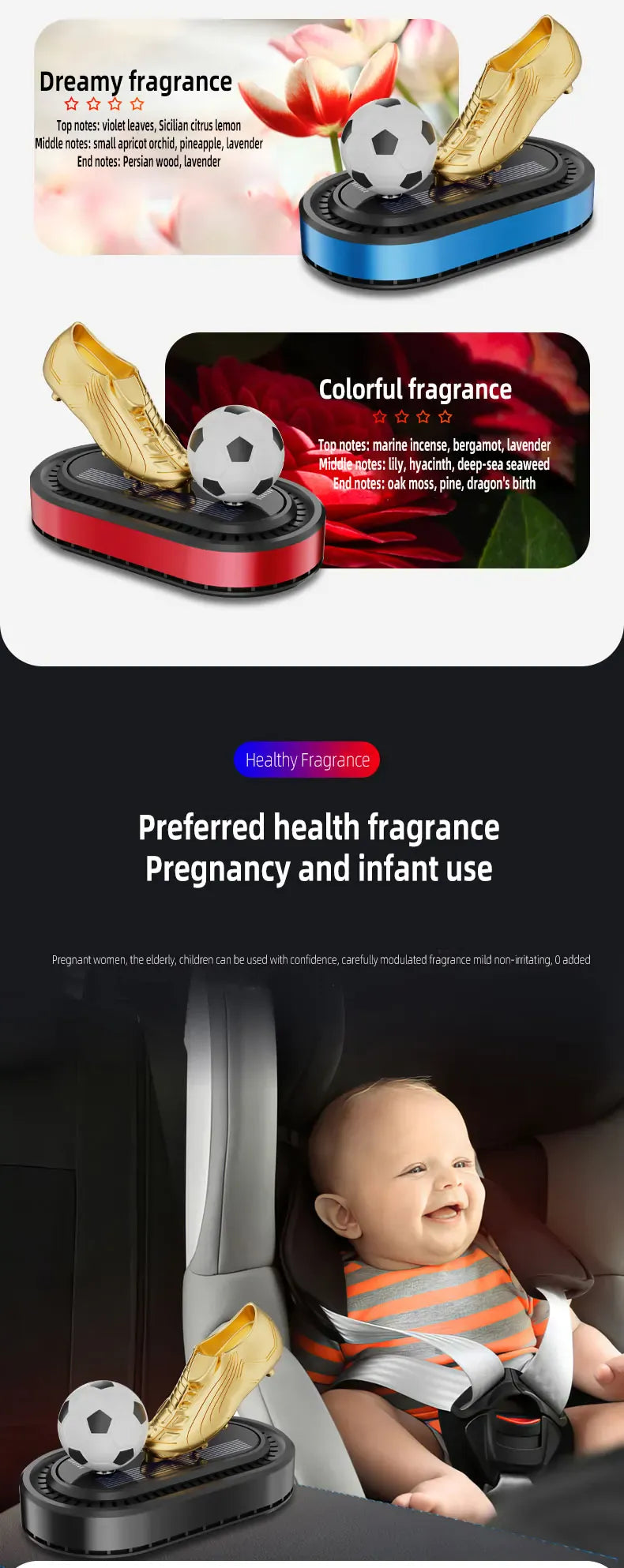 Odświeżacz powietrza do samochodu Golden Boot zasilany energią słoneczną – luksusowa dekoracja aromaterapeutyczna w stylu piłkarskim