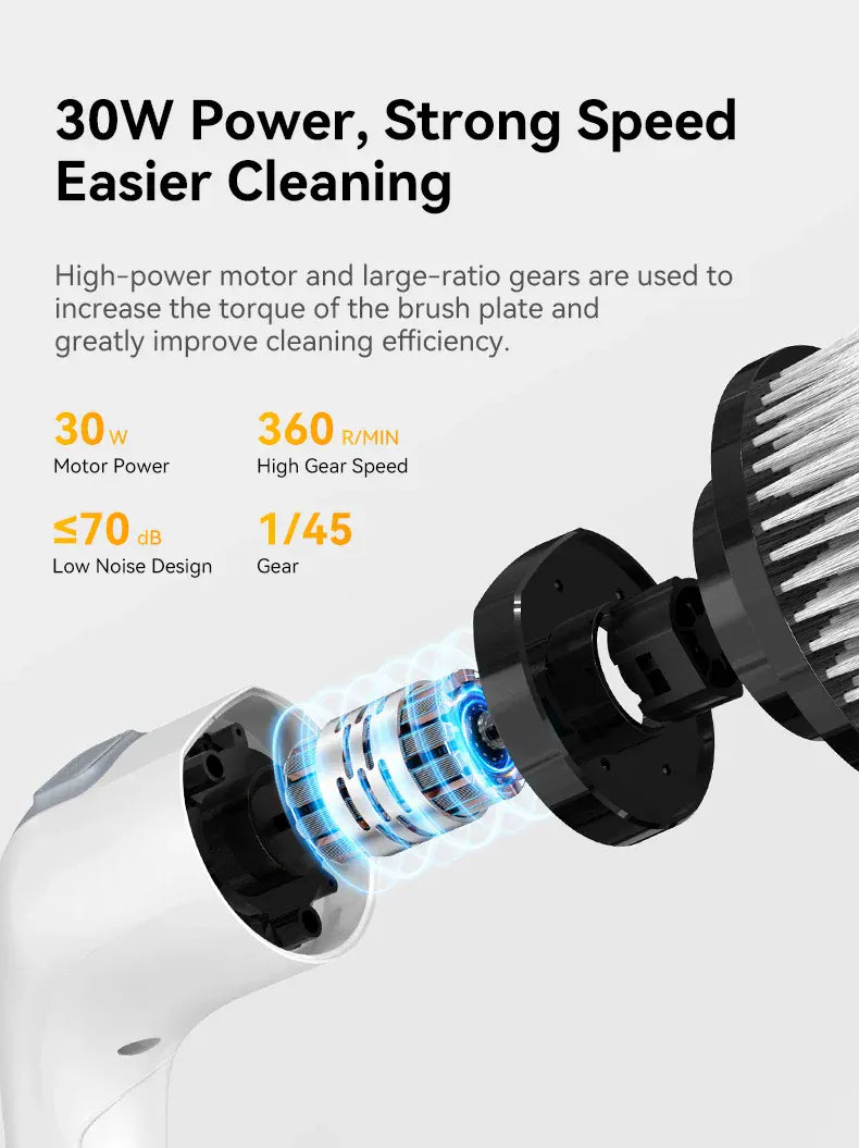 7-w-1 bezprzewodowa elektryczna szczotka czyszcząca – szorowarka obrotowa do łazienki, kuchni, okien i samochodu
