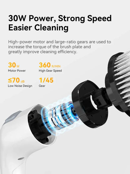 7-w-1 bezprzewodowa elektryczna szczotka czyszcząca – szorowarka obrotowa do łazienki, kuchni, okien i samochodu