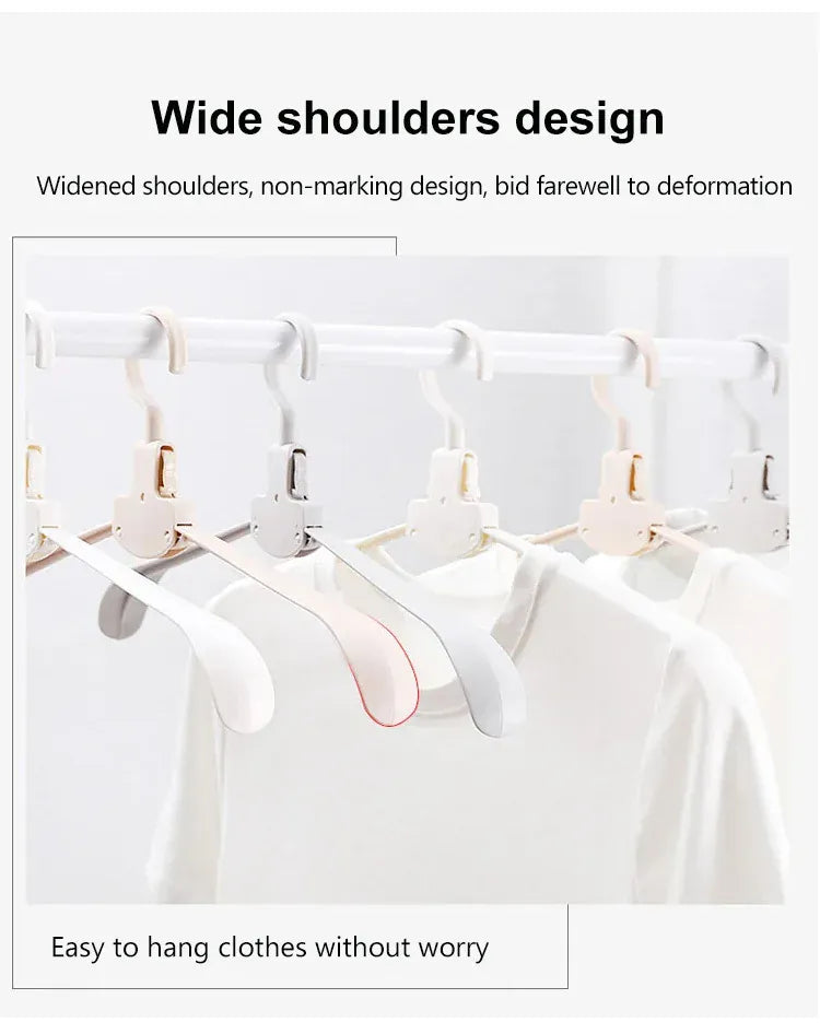 Household Portable Multifunctional Folding Closet Clothes hanger  – Seamless Hanger for Space-Saving Laundry Storage
