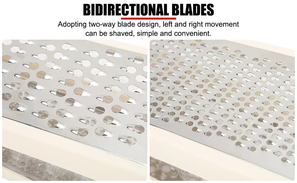 Tarka do sera z pojemnikiem do przechowywania | Dwustronna tarka ze stali nierdzewnej do warzyw i imbiru 