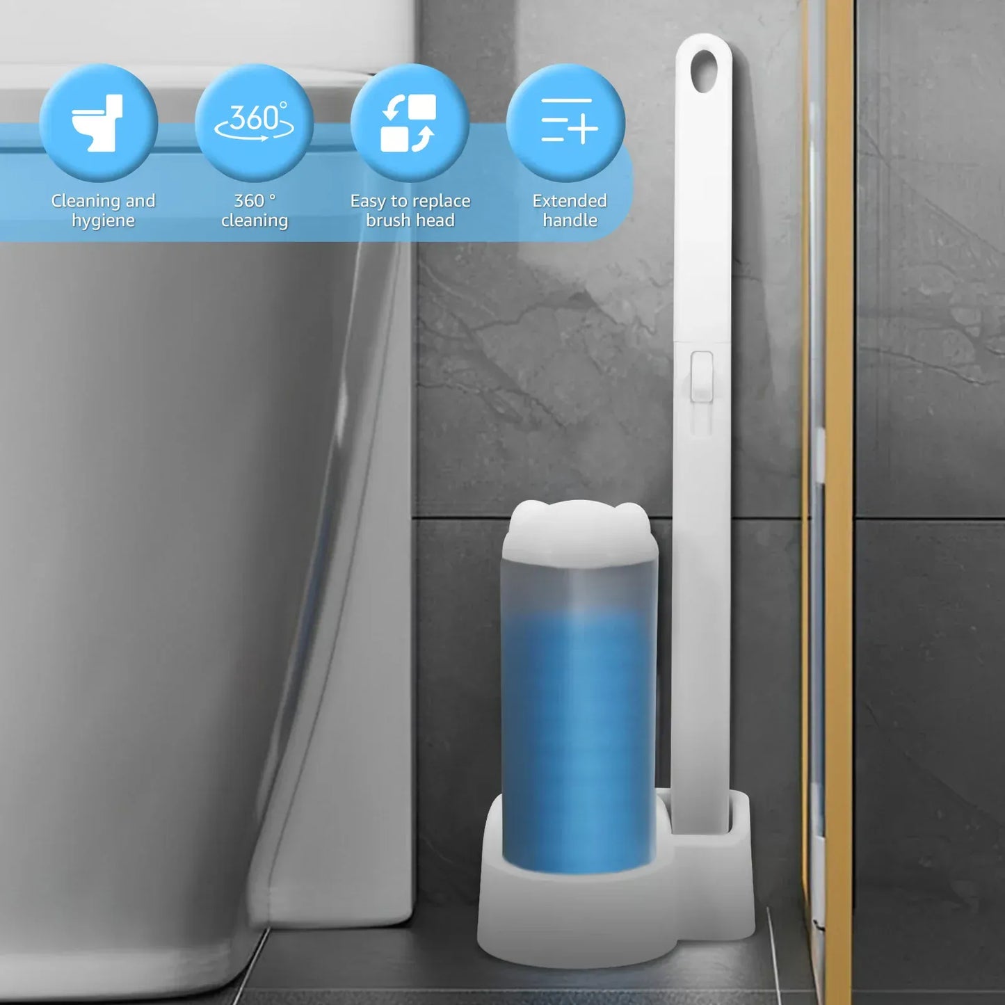Zestaw do czyszczenia szczotek toaletowych Willstar 18/36 szt. – Szczotka WC z długą rączką i wymiennymi głowicami | Higieniczny środek do czyszczenia toalet 