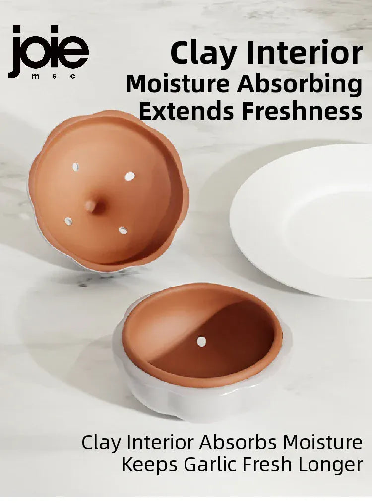 Joie Garlic Storage Box – Moisture-Proof Ceramic Jar for Garlic, Chili & Ginger Storage