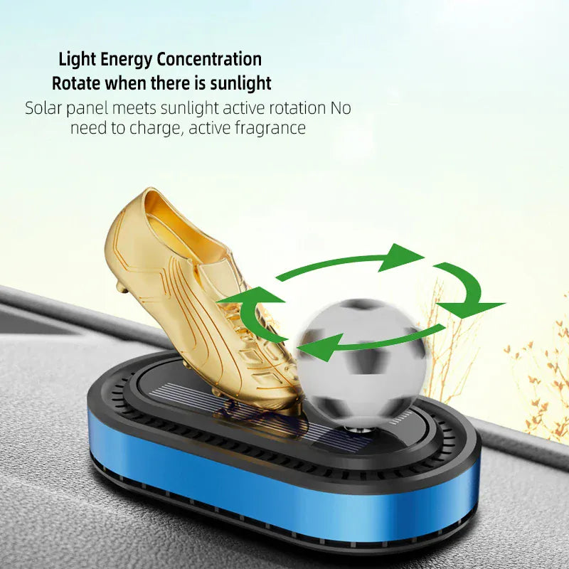 Odświeżacz powietrza do samochodu Golden Boot zasilany energią słoneczną – luksusowa dekoracja aromaterapeutyczna w stylu piłkarskim