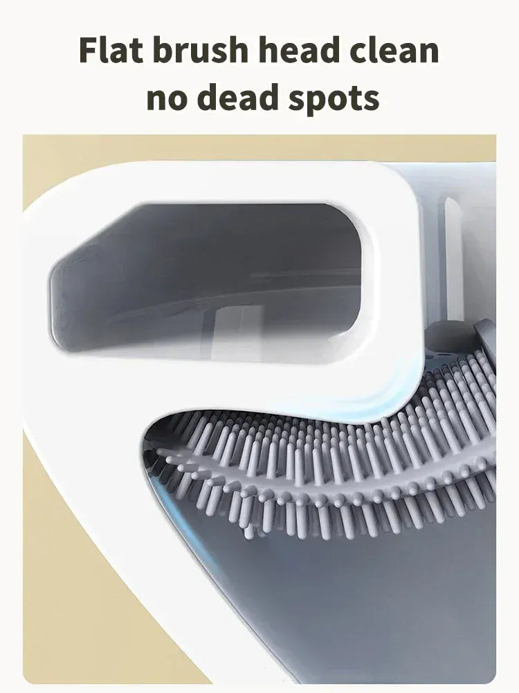 Wisząca silikonowa szczotka do WC z szybkoschnącym uchwytem – elastyczny, długi uchwyt do czyszczenia łazienki 