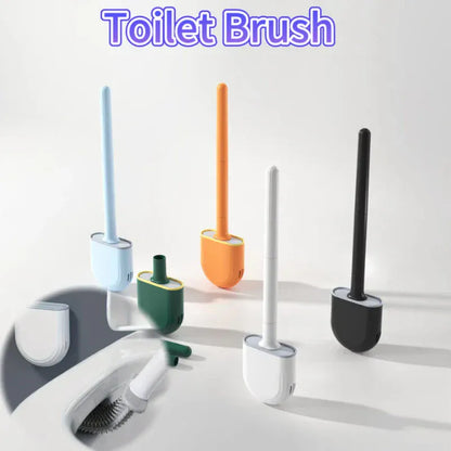 Wisząca silikonowa szczotka do WC z szybkoschnącym uchwytem – elastyczny, długi uchwyt do czyszczenia łazienki 