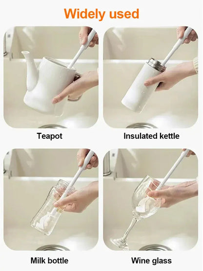 Nowa silikonowa szczotka do kubków z długim uchwytem do czyszczenia szkła i butelek | Ekologiczne narzędzie do czyszczenia kuchni