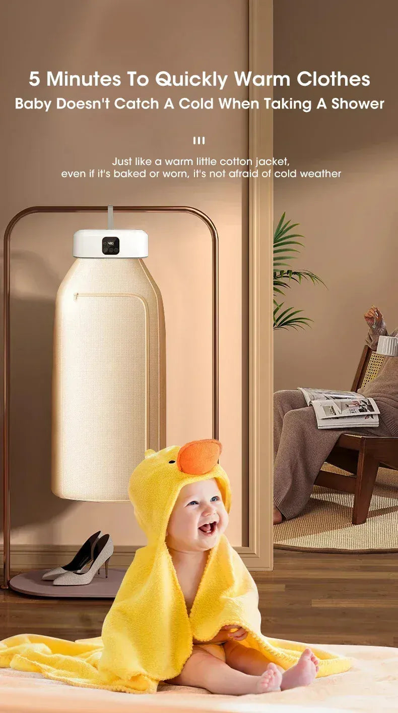 Inteligentna składana elektryczna suszarka do ubrań – kompaktowa, cicha i energooszczędna (wtyczka EU 220 V) 