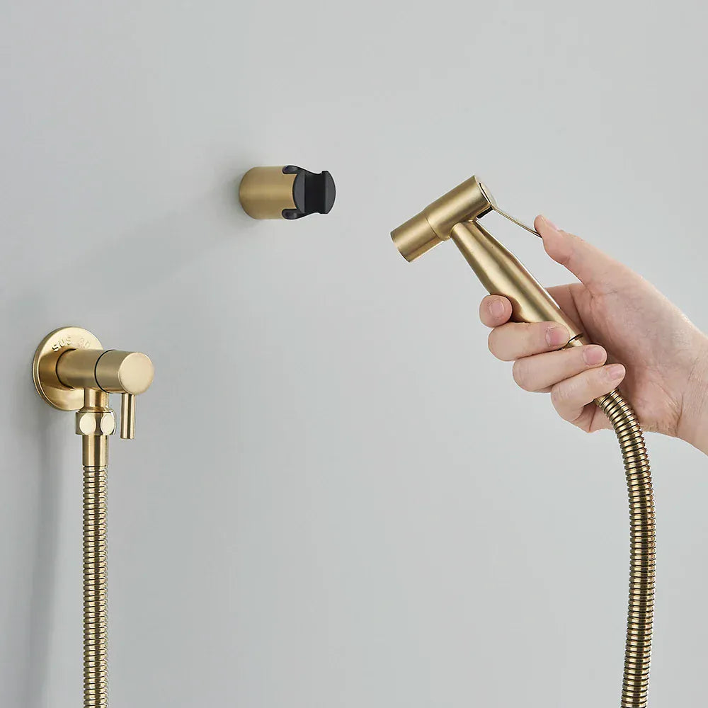 Ręczny bidet ze stali nierdzewnej do toalety – nowoczesny, higieniczny natrysk prysznicowy (czarny / nikiel / złoty) 