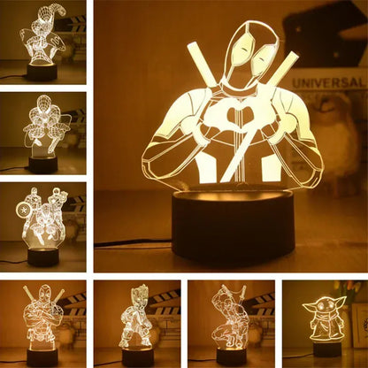 Lampka nocna LED 3D Marvel Iron Man — Lampa Avengers 
