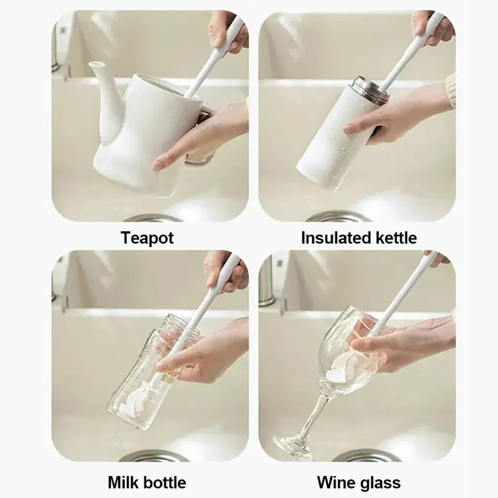 Nowa silikonowa szczotka do kubków z długim uchwytem do czyszczenia szkła i butelek | Ekologiczne narzędzie do czyszczenia kuchni