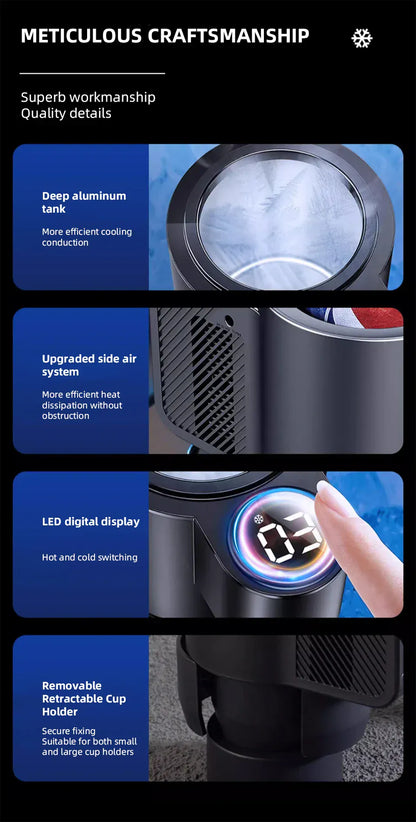 Inteligentny kubek samochodowy z funkcją podgrzewania i chłodzenia 12 V/220 V – inteligentna kontrola temperatury dotykowej, szybko podgrzewający i chłodzący kubek podróżny