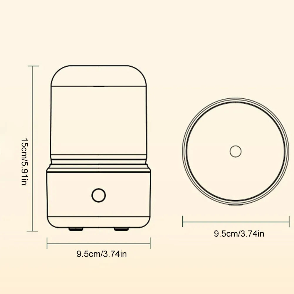 Nowy dyfuzor aromaterapeutyczny z oświetleniem z 2025 roku – ultradźwiękowy nawilżacz olejków zapachowych z funkcją świecy LED do domu i biura