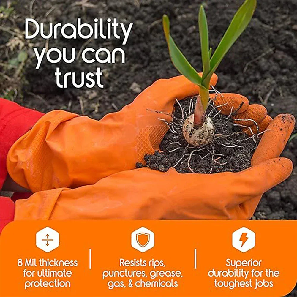 Wytrzymałe rękawice nitrylowe 8Mil – wyjątkowo grube, antypoślizgowe, jednorazowe rękawice dla mechaników, sprzątaczy i ogrodników