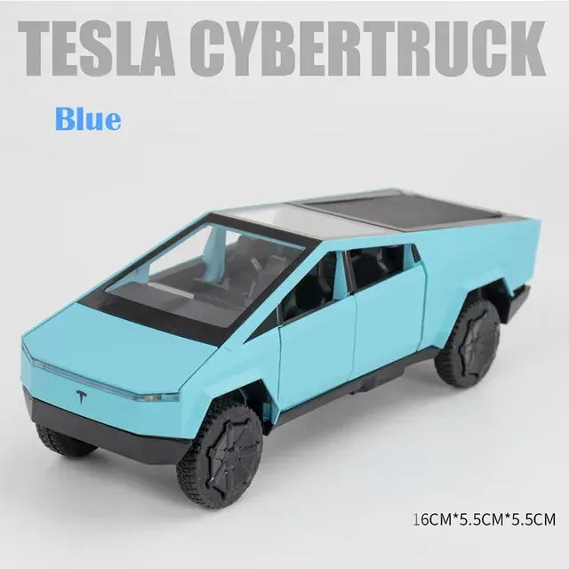 Model samochodu Tesla Cybertruck Pickup ze stopu metali w skali 1/32 – odlewana ciężarówka z oświetleniem i dźwiękiem | Edycja prezentowa 