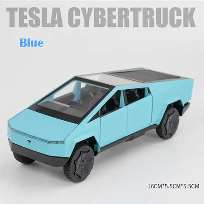Model samochodu Tesla Cybertruck Pickup ze stopu metali w skali 1/32 – odlewana ciężarówka z oświetleniem i dźwiękiem | Edycja prezentowa 