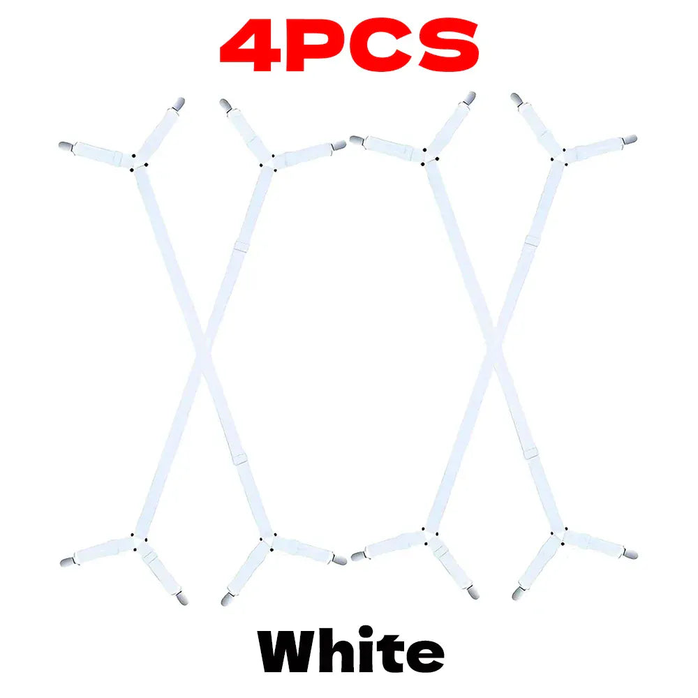 2/4 szt. regulowanych pasków do prześcieradła | Antypoślizgowe, elastyczne zapięcia do materaca i uchwyty na pokrowce 