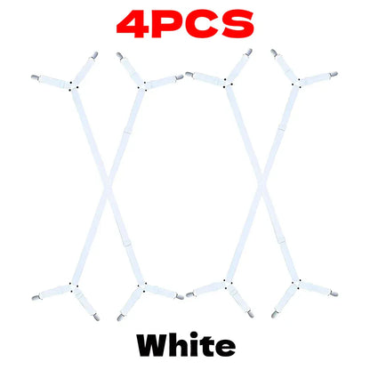 2/4 szt. regulowanych pasków do prześcieradła | Antypoślizgowe, elastyczne zapięcia do materaca i uchwyty na pokrowce 