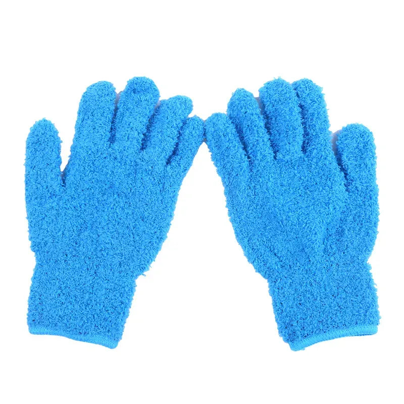 1 para rękawic czyszczących z mikrofibry, polar koralowy, pielęgnacja samochodu, solidne, pięciopalczaste, usuwanie kurzu, chłonne, prace domowe