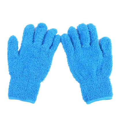 1 para rękawic czyszczących z mikrofibry, polar koralowy, pielęgnacja samochodu, solidne, pięciopalczaste, usuwanie kurzu, chłonne, prace domowe
