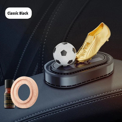 Odświeżacz powietrza do samochodu Golden Boot zasilany energią słoneczną – luksusowa dekoracja aromaterapeutyczna w stylu piłkarskim