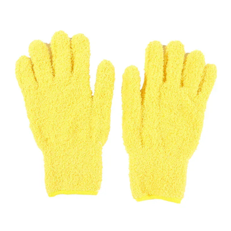 1 para rękawic czyszczących z mikrofibry, polar koralowy, pielęgnacja samochodu, solidne, pięciopalczaste, usuwanie kurzu, chłonne, prace domowe