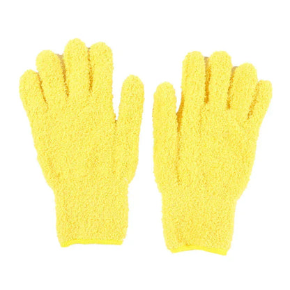 1 para rękawic czyszczących z mikrofibry, polar koralowy, pielęgnacja samochodu, solidne, pięciopalczaste, usuwanie kurzu, chłonne, prace domowe
