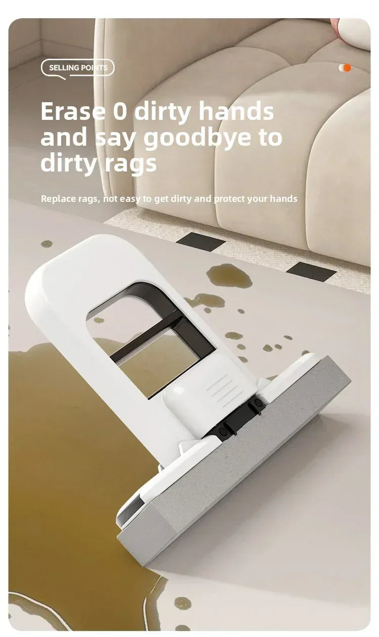 Mini mop gąbkowy z systemem samoczynnego wyciskania – kompaktowy, superchłonny mop do czyszczenia domu, kuchni, łazienki i samochodu