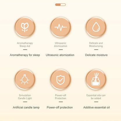 Nowy dyfuzor aromaterapeutyczny z oświetleniem z 2025 roku – ultradźwiękowy nawilżacz olejków zapachowych z funkcją świecy LED do domu i biura