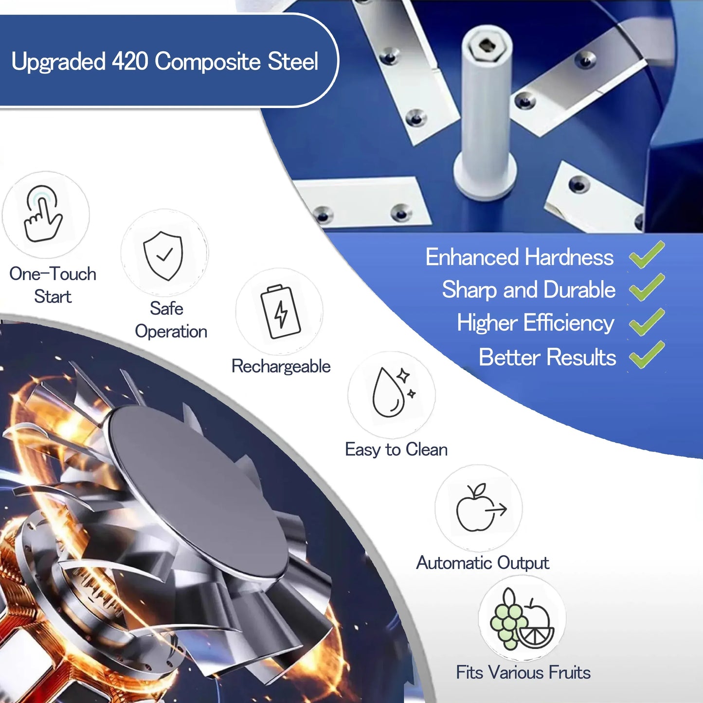 Akumulatorowa elektryczna obieraczka do owoców – automatyczna obieraczka do winogron i pomidorów koktajlowych | Stal nierdzewna 50 W 