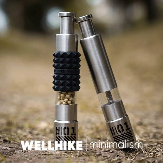 WELLHIKE Stainless Steel Manual Pepper Mill – Outdoor Camping Spice Grinder