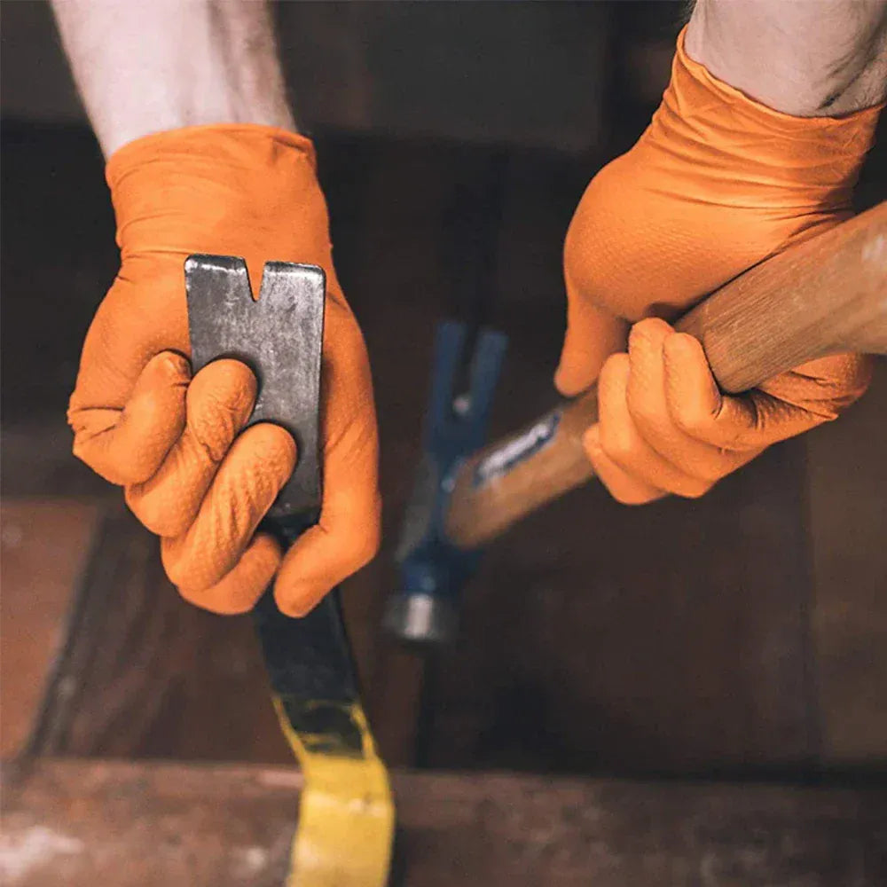 Wytrzymałe rękawice nitrylowe 8Mil – wyjątkowo grube, antypoślizgowe, jednorazowe rękawice dla mechaników, sprzątaczy i ogrodników