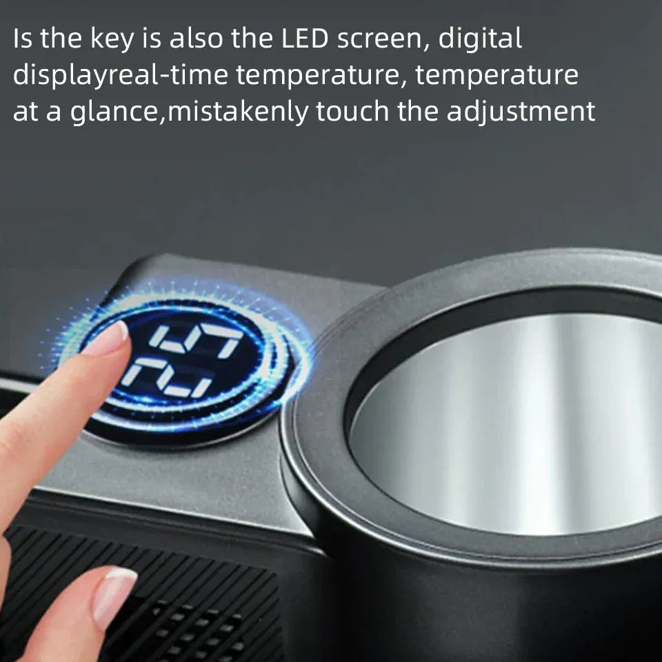 Inteligentny kubek samochodowy z funkcją podgrzewania i chłodzenia 12 V/220 V – inteligentna kontrola temperatury dotykowej, szybko podgrzewający i chłodzący kubek podróżny