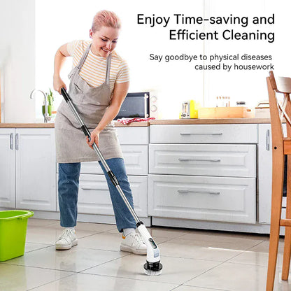 7-w-1 bezprzewodowa elektryczna szczotka czyszcząca – szorowarka obrotowa do łazienki, kuchni, okien i samochodu