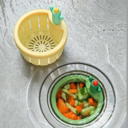 Cactus Sink Drain Strainer – Automatic Dumping Basket & Kitchen Waste Filter | Multi-Functional Sink Filter Net