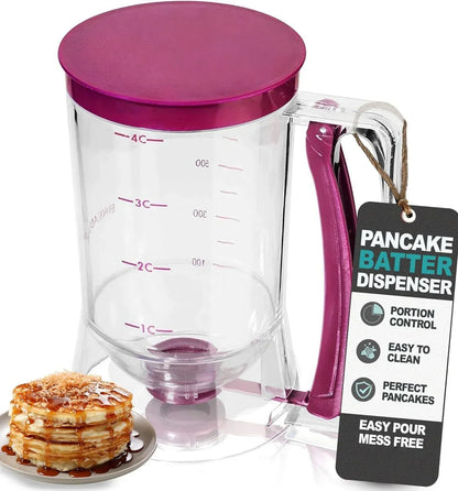 Ręczny dozownik ciasta na naleśniki i babeczki – 900 ml, nieprzywierająca foremka do pieczenia muffinów, gofrów i ciast