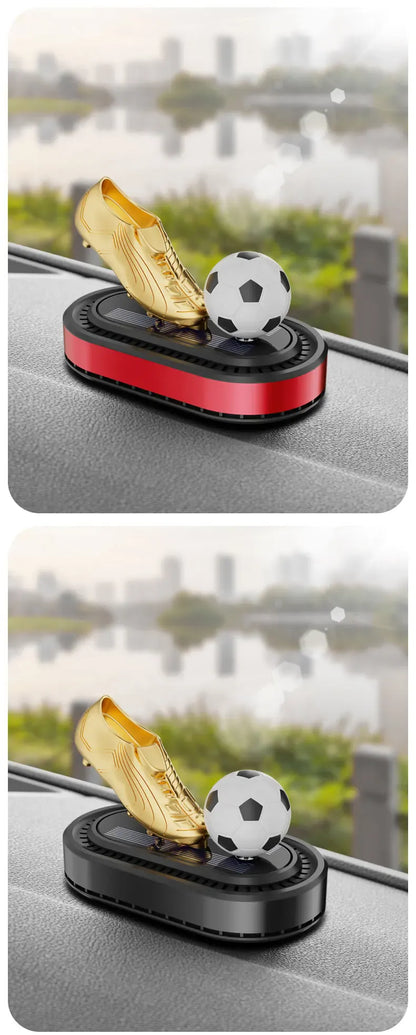 Odświeżacz powietrza do samochodu Golden Boot zasilany energią słoneczną – luksusowa dekoracja aromaterapeutyczna w stylu piłkarskim