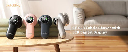 coldSky Akumulatorowa maszyna do usuwania kłaczków z wyświetlaczem LED – inteligentna golarka do tkanin i ubrań 