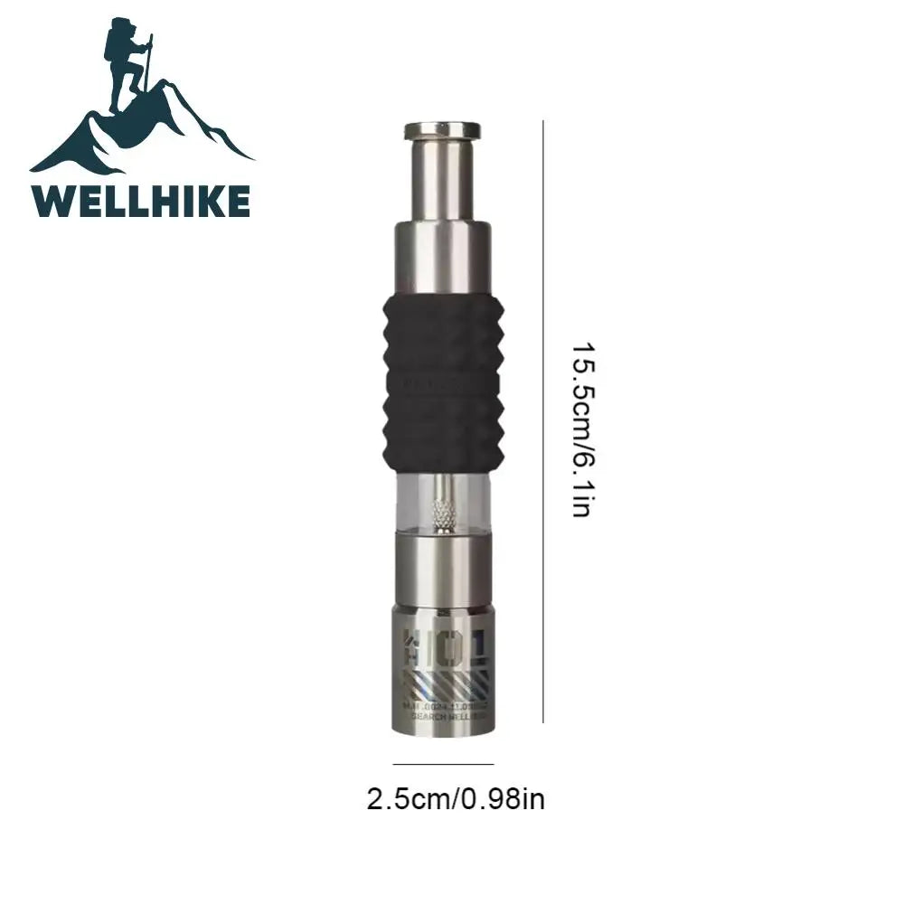 WELLHIKE Młynek do pieprzu ze stali nierdzewnej – młynek do przypraw na kemping i do użytku na zewnątrz 