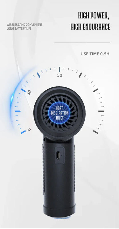 Bezprzewodowa dmuchawa sprężonego powietrza z oświetleniem LED – 51000 obr./min., akumulatorowa dmuchawa czyszcząca
