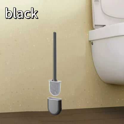 Wisząca silikonowa szczotka do WC z szybkoschnącym uchwytem – elastyczny, długi uchwyt do czyszczenia łazienki 