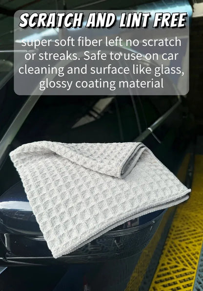 Ręcznik do osuszania z mikrofibry Lucullan 40x40 cm, 400 g/m², 3D, waflowy – ultrachłonna ściereczka do czyszczenia i pielęgnacji samochodu na sprzedaż w Polsce