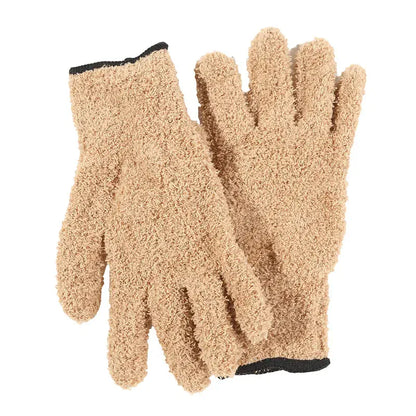 1 para rękawic czyszczących z mikrofibry, polar koralowy, pielęgnacja samochodu, solidne, pięciopalczaste, usuwanie kurzu, chłonne, prace domowe