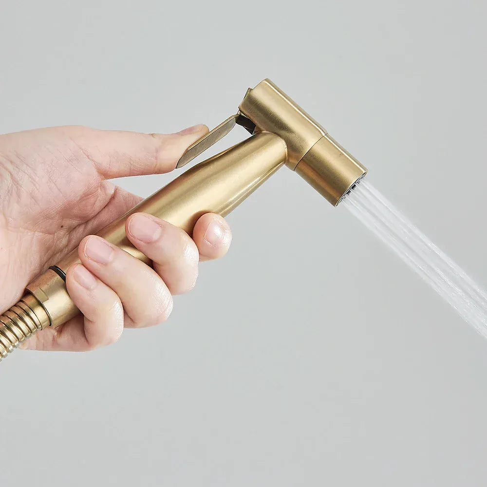 Ręczny bidet ze stali nierdzewnej do toalety – nowoczesny, higieniczny natrysk prysznicowy (czarny / nikiel / złoty) 