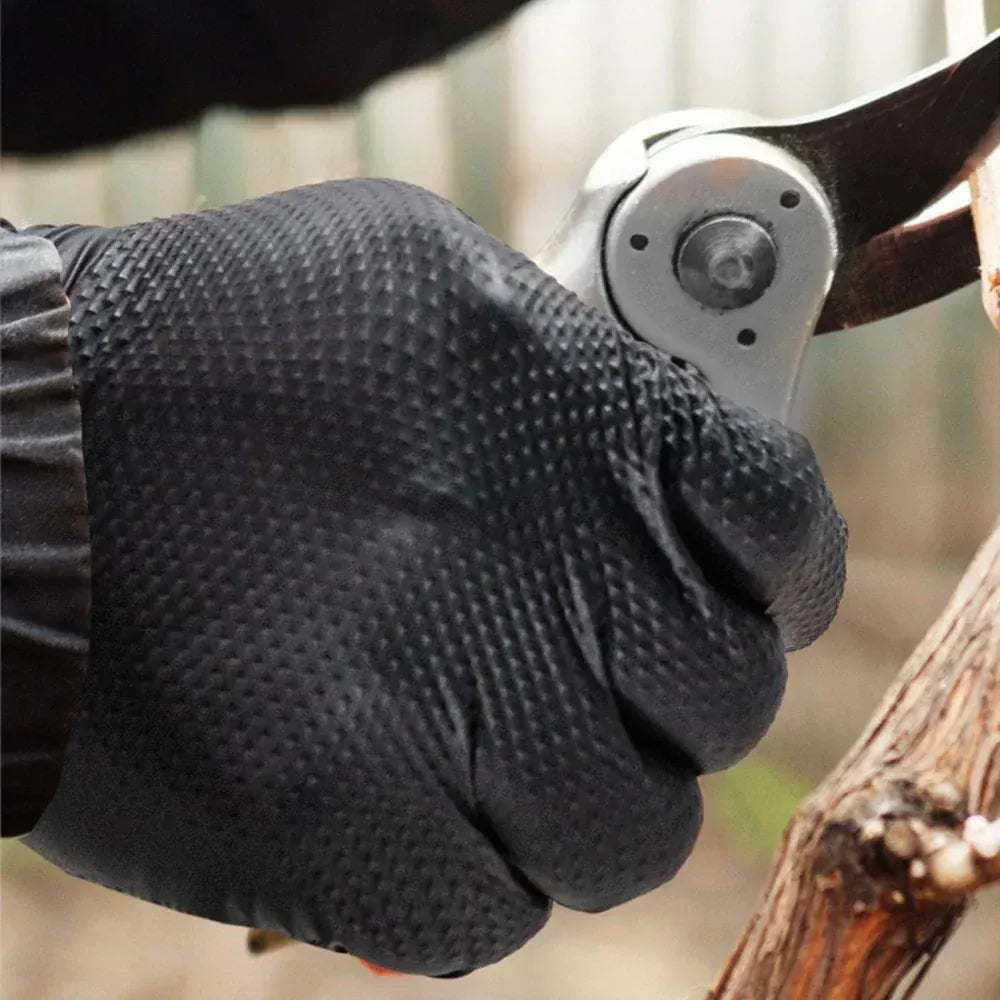 Wytrzymałe rękawice nitrylowe 8Mil – wyjątkowo grube, antypoślizgowe, jednorazowe rękawice dla mechaników, sprzątaczy i ogrodników