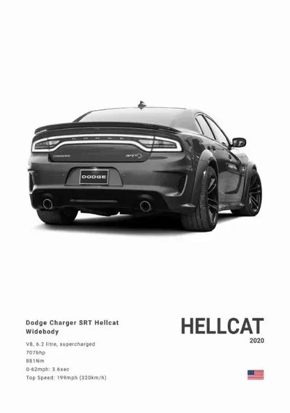 Plakat na płótnie Dodge Challenger SRT Hellcat Redeye – sportowy samochód do domu, biura i garażu | Na sprzedaż w Polsce.